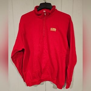 Five Star Pullover Jacket Sweatshirt XL Red Quarter Zip Mock Neck Port & Company